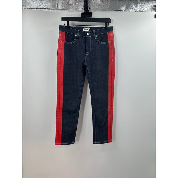 Zadig & Voiltaire Stripe Dark Wash Straight Leg Jean Size 25 - Picture 1 of 7